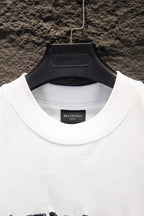 Balenciaga white crewneck T-shirt with interior label at collar