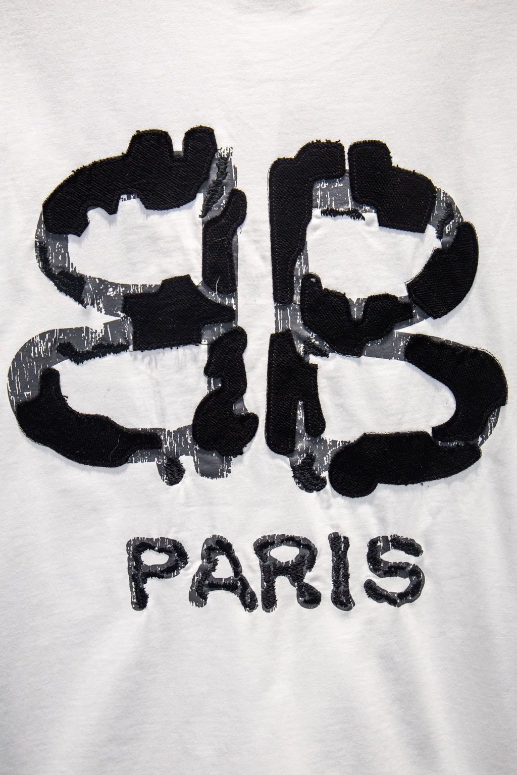 Balenciaga white T-shirt with large CB and PARIS graphic on front