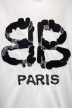 Balenciaga white T-shirt with large CB and PARIS graphic on front