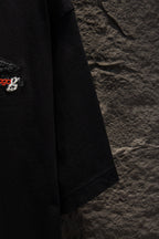 Balenciaga black T-shirt short sleeve and side seam, angled view