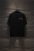 Balenciaga black short-sleeve T-shirt with small chest logo patch