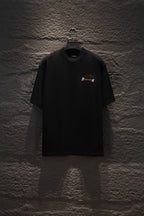 Balenciaga black short-sleeve T-shirt with small chest logo patch