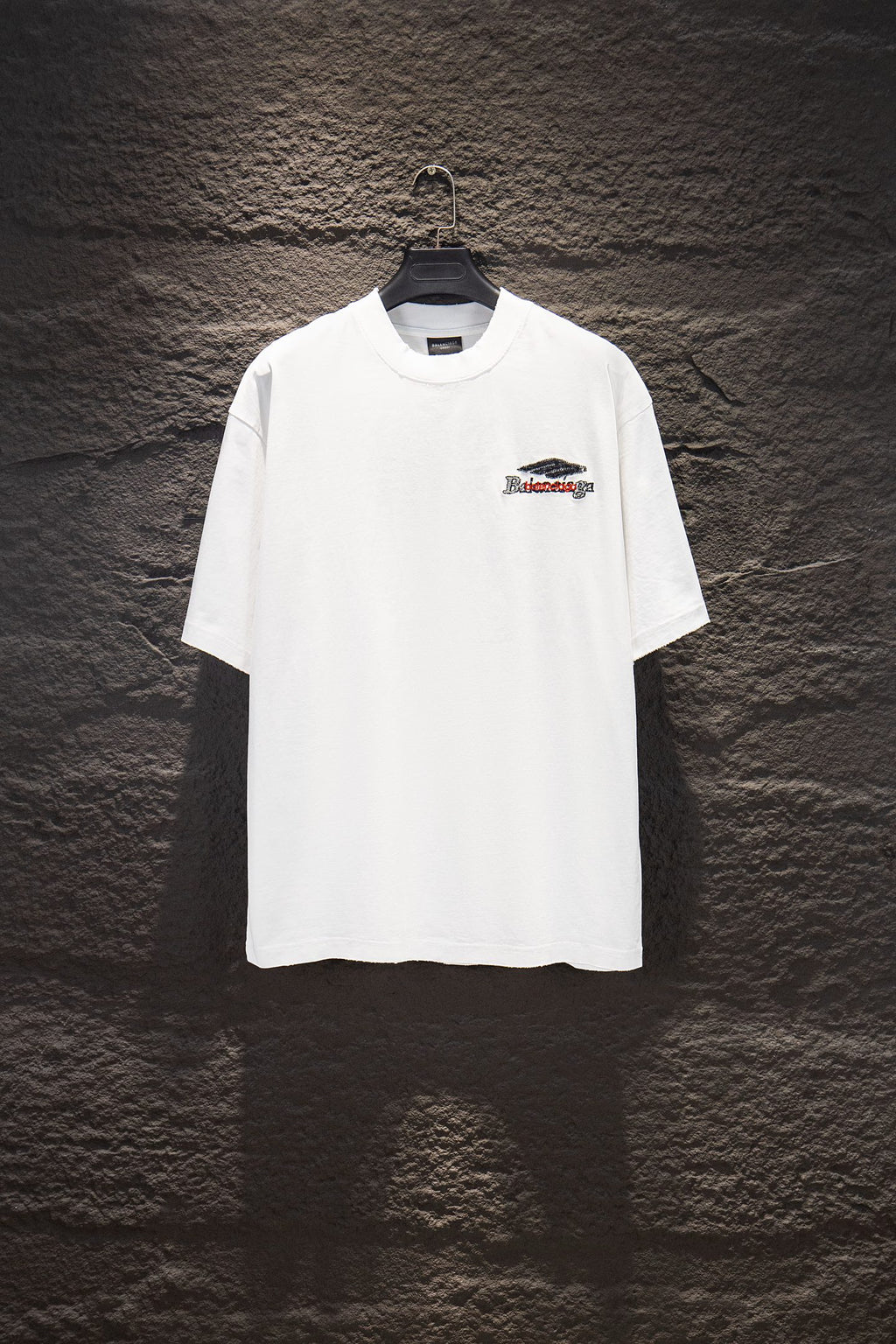 Balenciaga short-sleeve T-shirt in white with small chest logo patch