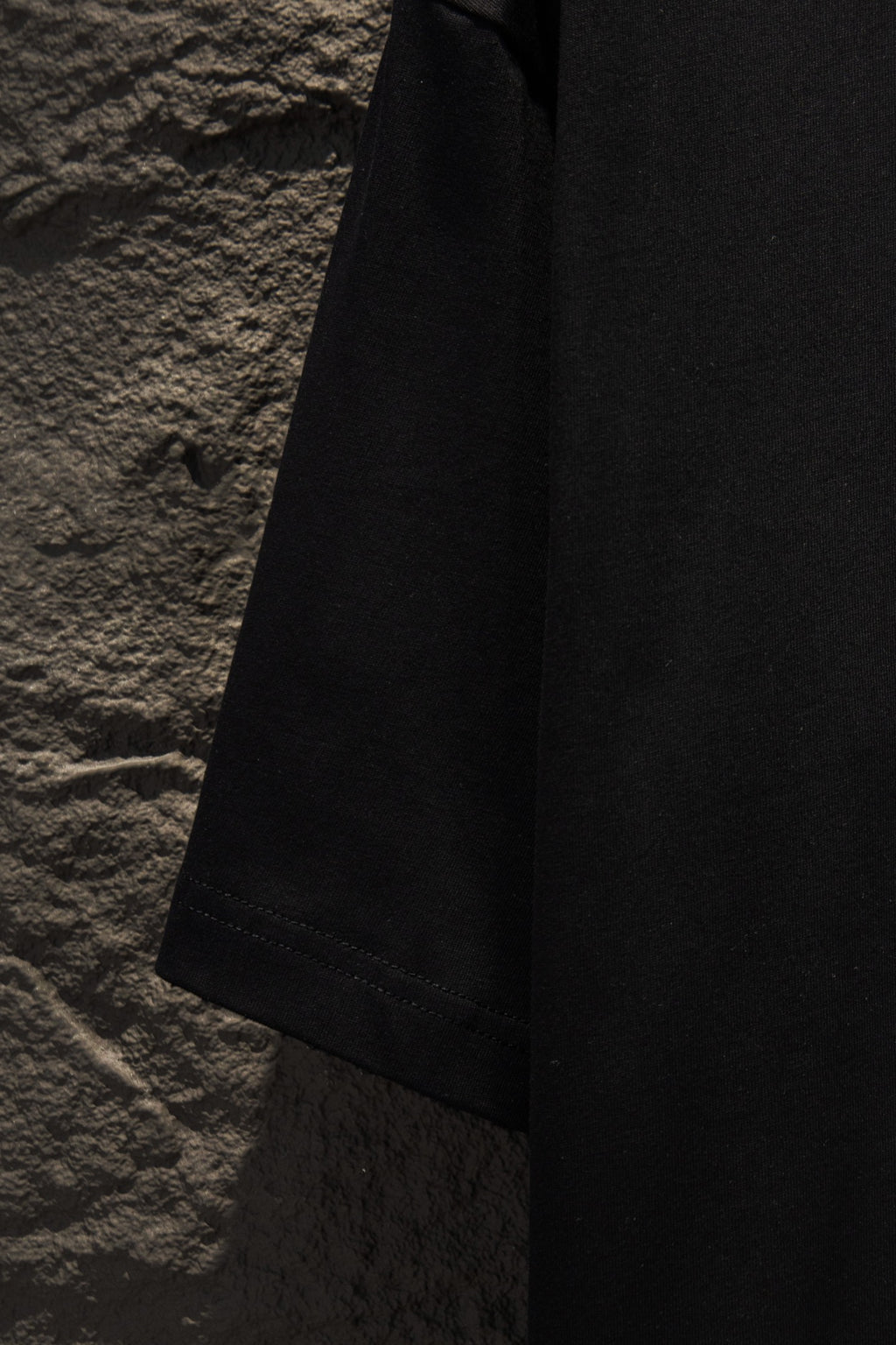 Balenciaga black short-sleeve T-shirt with folded sleeve cuff detail