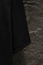 Balenciaga black short-sleeve T-shirt side seam and curved hem