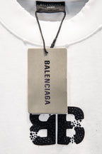 Balenciaga white T-shirt with hanging care tag and front logo