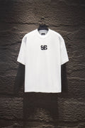 Balenciaga white short-sleeve T-shirt with small front logo