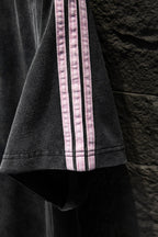 Balenciaga T-shirt sleeve hem with three pink stripe accents
