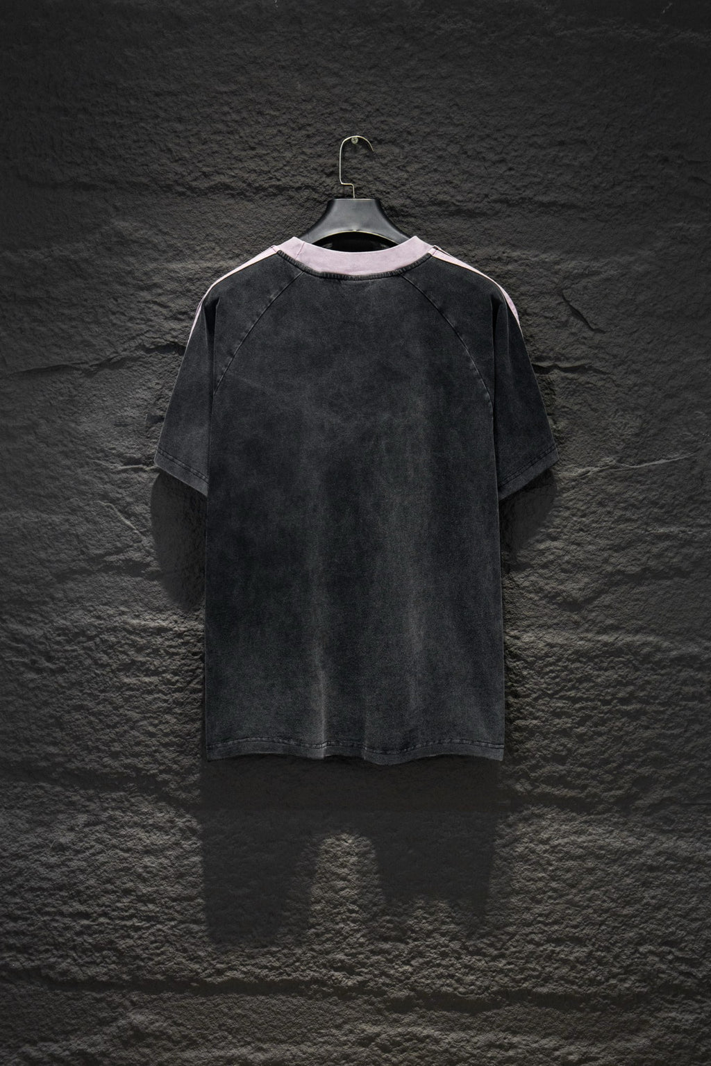 Balenciaga short-sleeve T-shirt, back view, with pink neckline trim