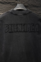 Balenciaga logo T-shirt with crew neck, dark gray front graphic