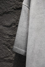 Balenciaga T-shirt hem and sleeve edge, light gray.