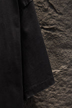 Balenciaga black short-sleeve T-shirt side view with stitched hem