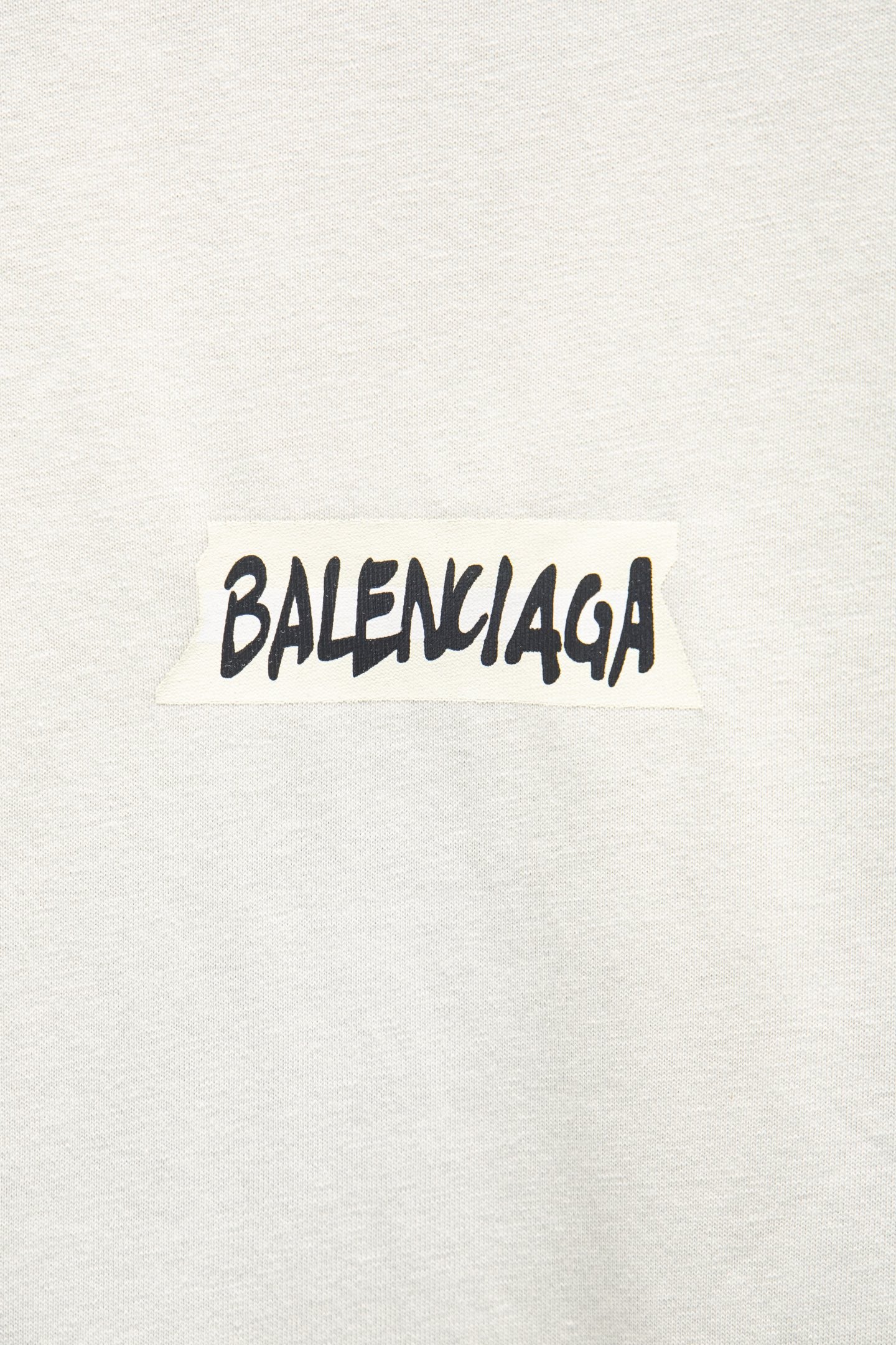 Balenciaga white T-shirt with centered black BALENCIAGA logo print