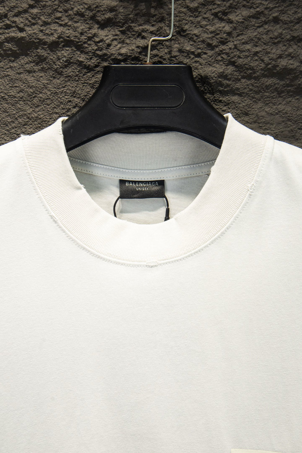 Balenciaga white crewneck T-shirt neckline with inner collar tag