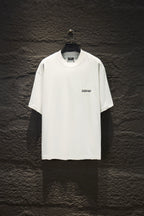 Balenciaga white crewneck short-sleeve T-shirt with small chest logo