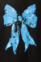 Balenciaga black T-shirt with large blue bow graphic
