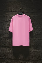 Balenciaga pink T-shirt front view, crew neck, short sleeves