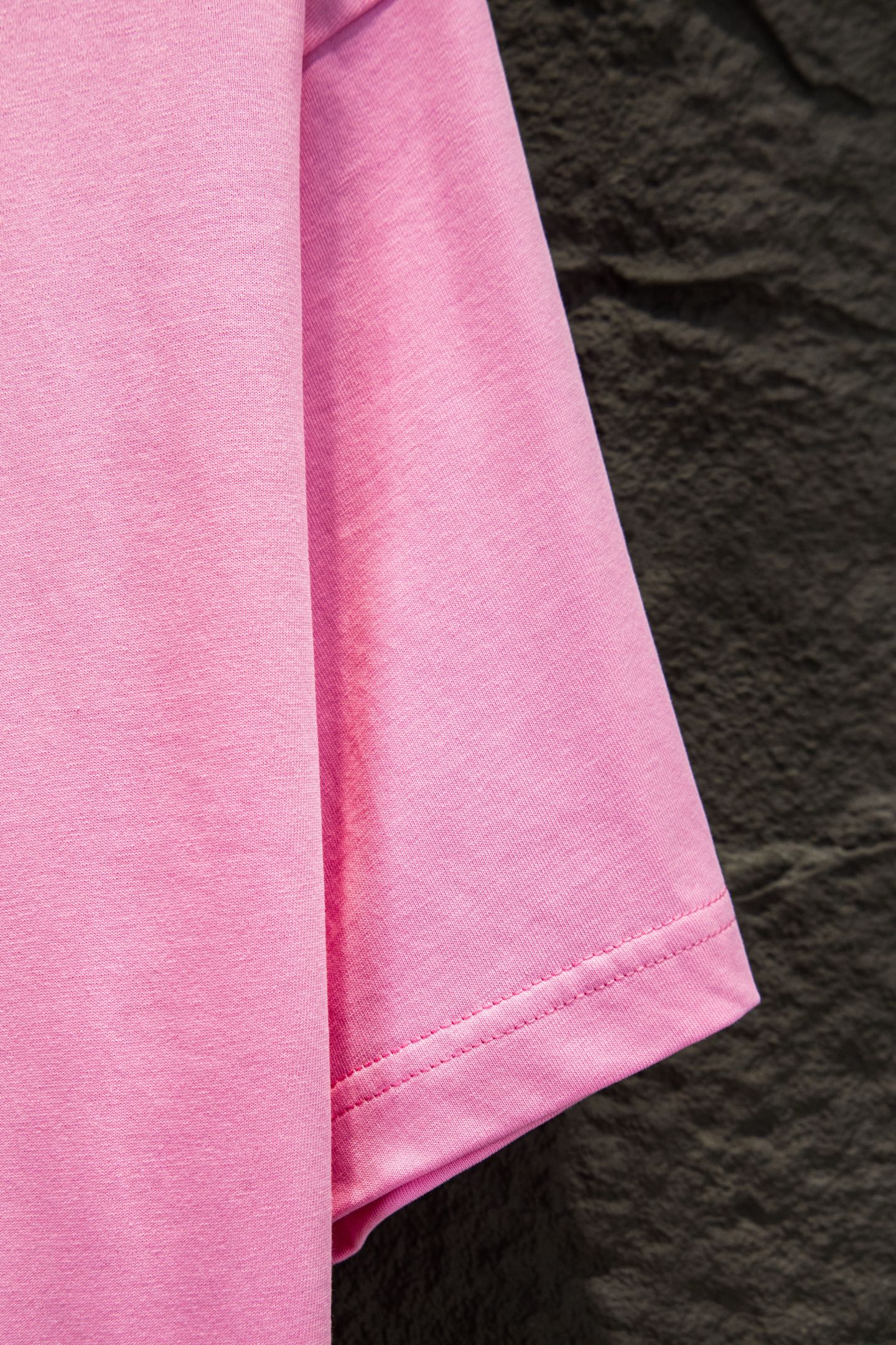 Balenciaga pink T-shirt short sleeve with hem seam