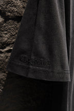Black T-shirt with embroidered “BALENCIAGA” on the lower sleeve