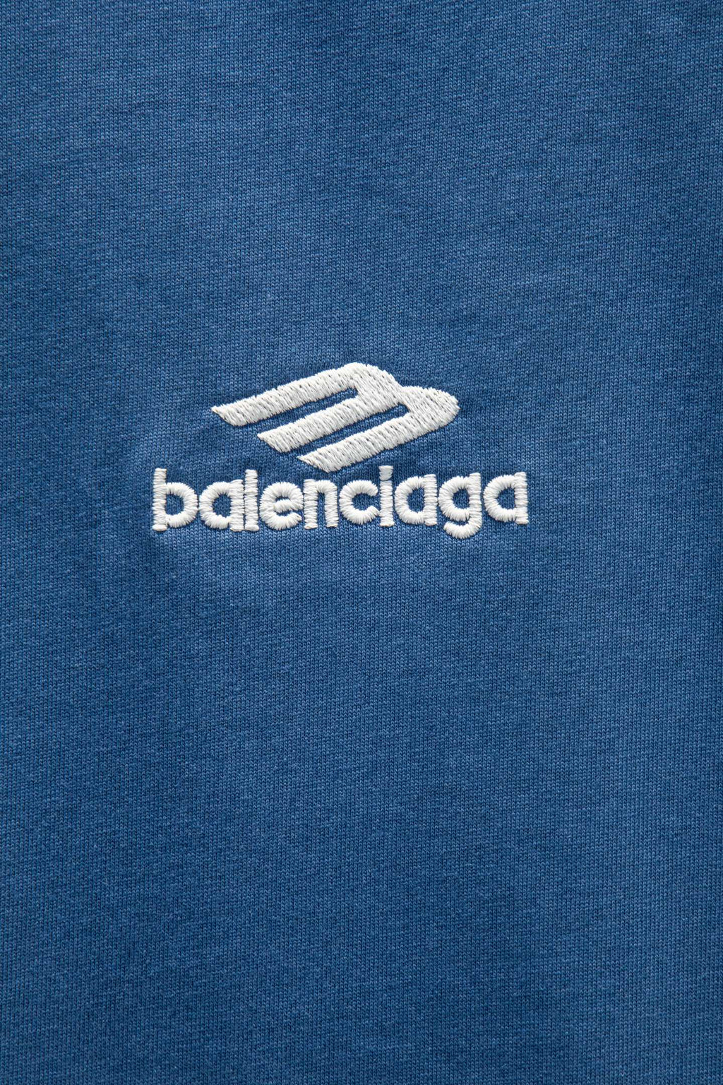 Blue T-shirt with white Balenciaga logo print