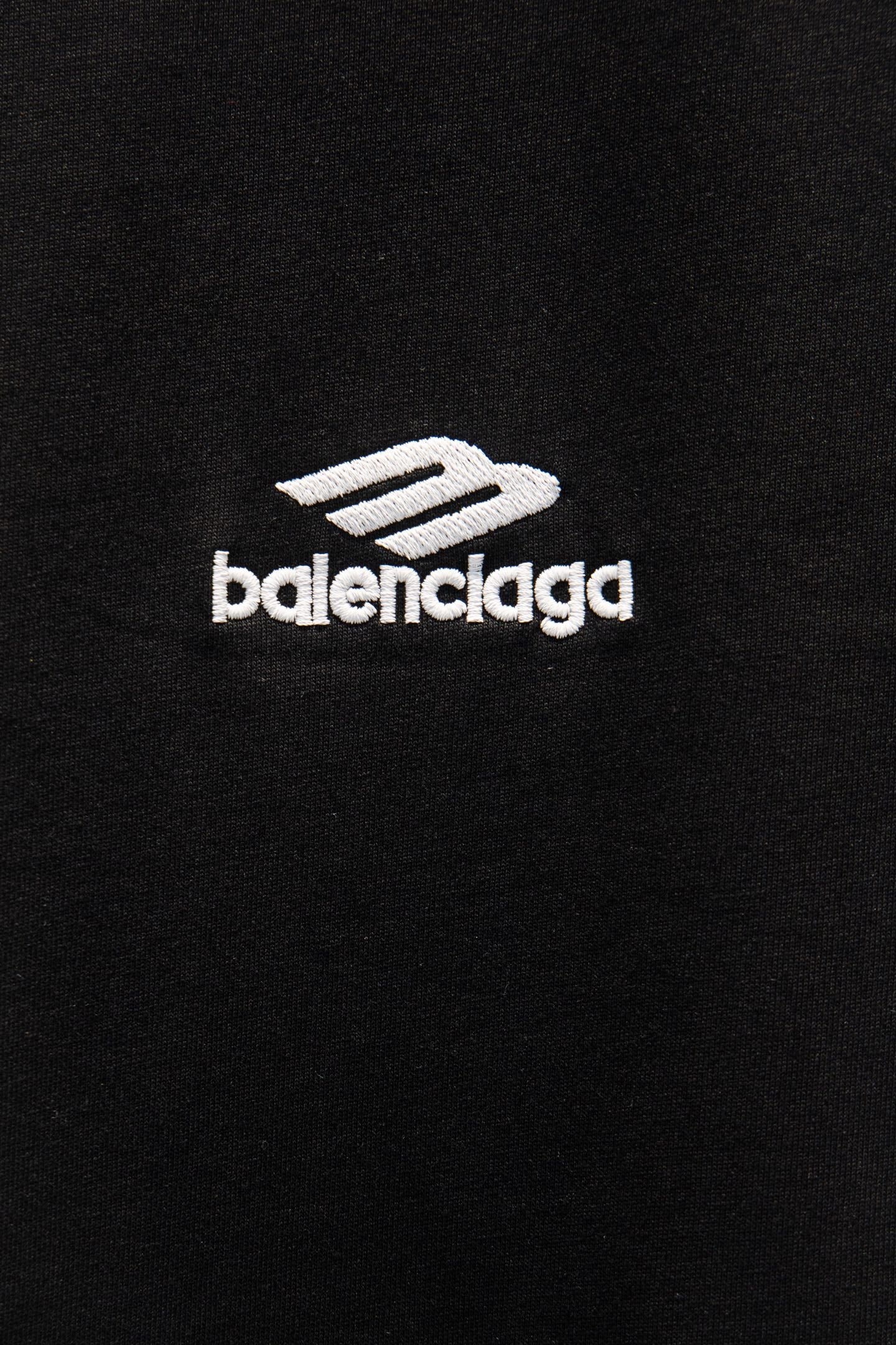 Balenciaga black short-sleeve T-shirt with balenciaga logo text