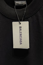 Balenciaga black T-shirt with neck label and hanging size tag