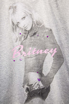 Balenciaga short-sleeve T-shirt, light gray, Britney portrait with purple hearts