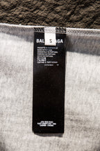 Balenciaga short-sleeve T-shirt inner label, light gray fabric with product tag