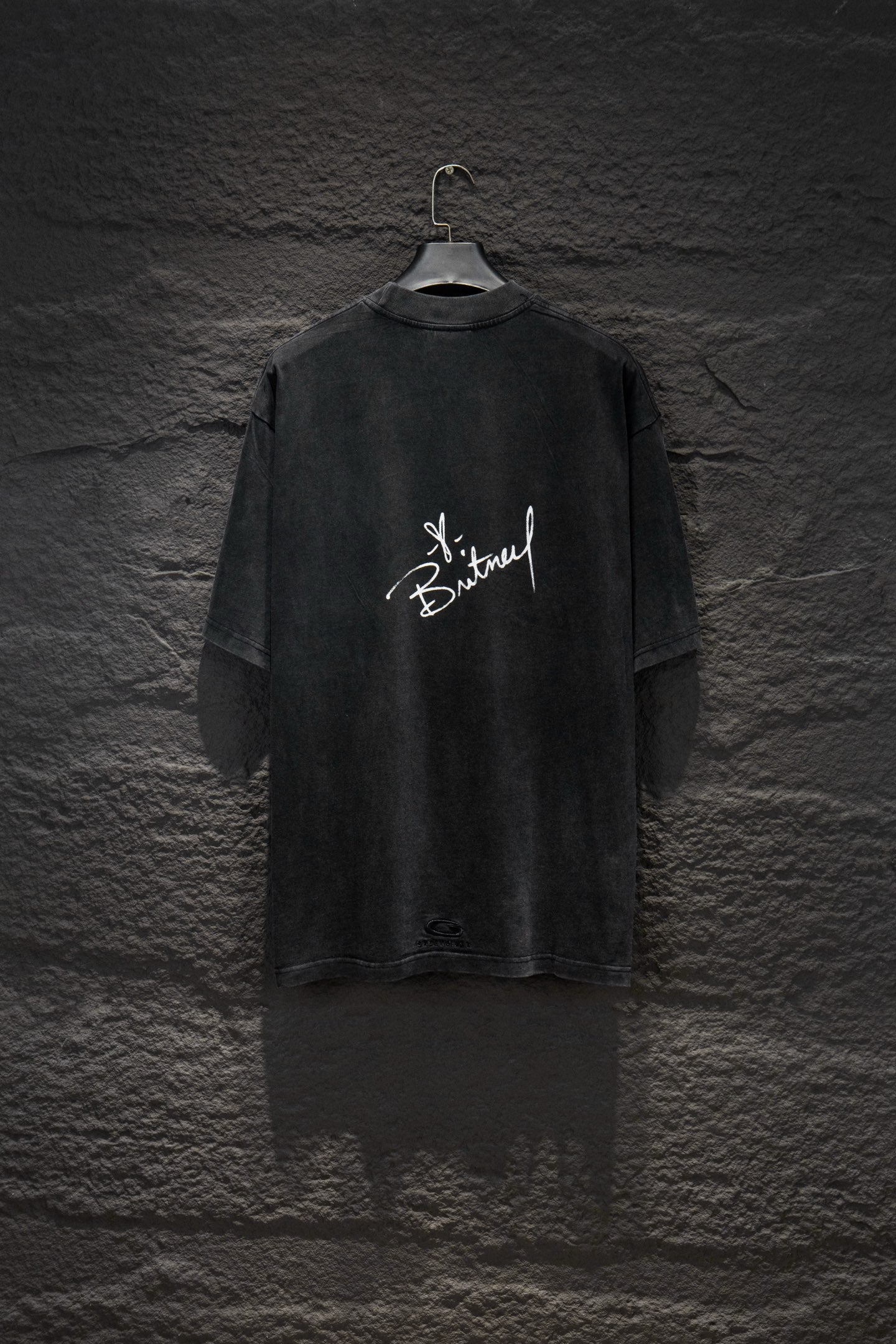 Balenciaga short-sleeve T-shirt with handwritten-style logo graphic on back