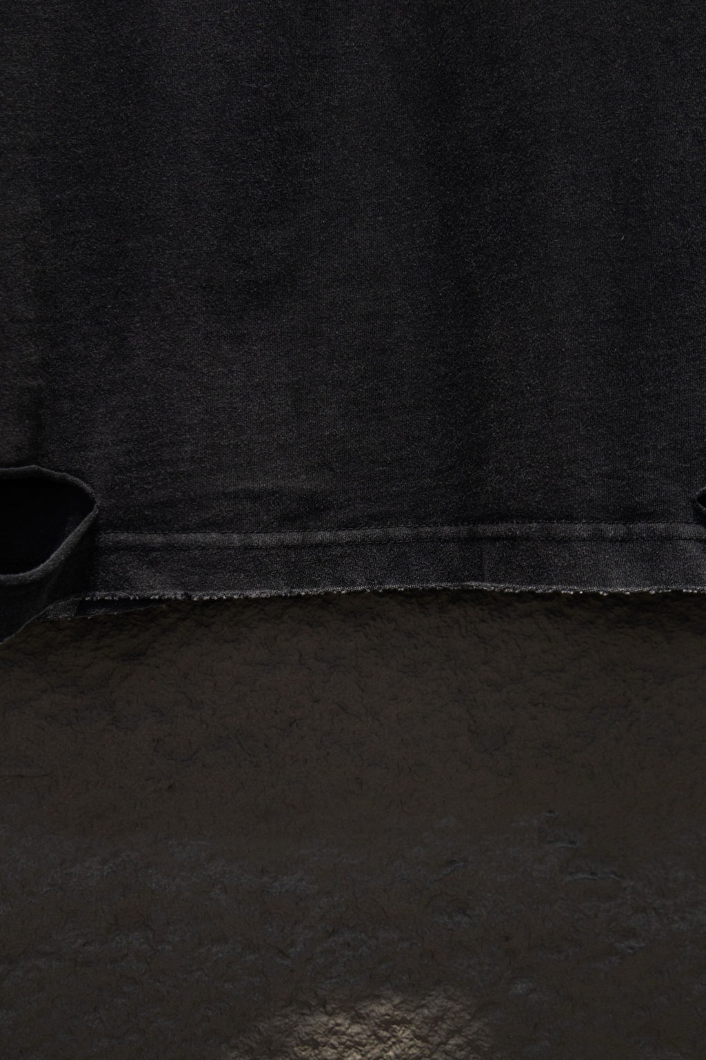 Balenciaga T-shirt bottom hem with stitched edging, black