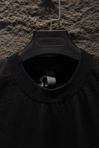 Black crew-neck T-shirt collar with inner neckline print