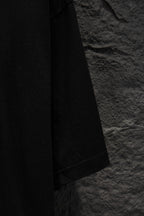 Black short-sleeve T-shirt side view with straight hem