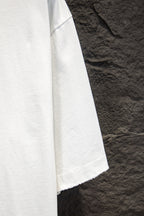 White short-sleeve T-shirt side view with straight hem