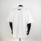 Louis Vuitton white crewneck T-shirt, back view with logo embellishment