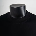 Louis Vuitton black crew-neck T-shirt, ribbed collar close-up