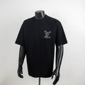 Louis Vuitton short-sleeve T-shirt, black, rhinestone LV logo on chest