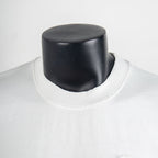 White crew-neck collar on a T-shirt, close-up