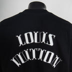 Louis Vuitton black T-shirt back with large arched logo print in white and black