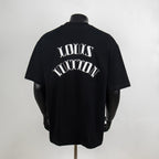 Black short-sleeve T-shirt with large Louis Vuitton back graphic