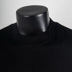 Louis Vuitton black crewneck T-shirt neckline with ribbed collar detail
