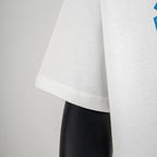 White T-shirt sleeve and hem detail