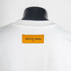 Louis Vuitton white T-shirt back neck with orange label