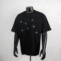 Black Louis Vuitton T-shirt with tonal graphic logos and patch-style emblems