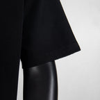Black T-shirt short sleeve with clean stitched cuff hem