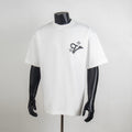 Louis Vuitton short-sleeve T-shirt, white, with black beaded logo on chest