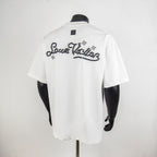 Louis Vuitton short-sleeve T-shirt, white, with large black beaded graphic on back