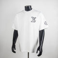 Louis Vuitton white T-shirt with crew neck and LV logo patch on the front