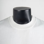 White T-shirt neckline with ribbed crew collar and smooth jersey fabric