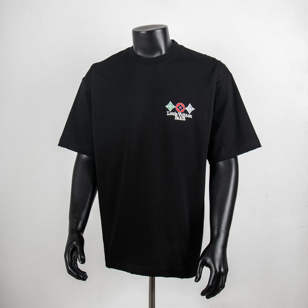 Louis Vuitton black T-shirt with small chest graphic