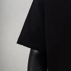 Louis Vuitton black T-shirt side view with straight hem